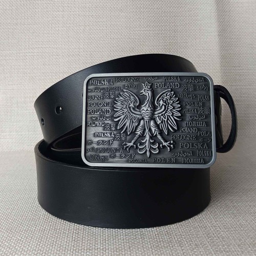 Klasyczny czarny pasek skórzany handmade – naturalna skóra licowa najwyższej jakości i solidne wykończenie.