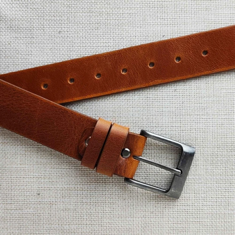 Pasek skórzany brązowy,  klasyczny 40 mm Rob Robi. Gładka lita skóra Full Grain.